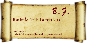 Bodnár Florentin névjegykártya